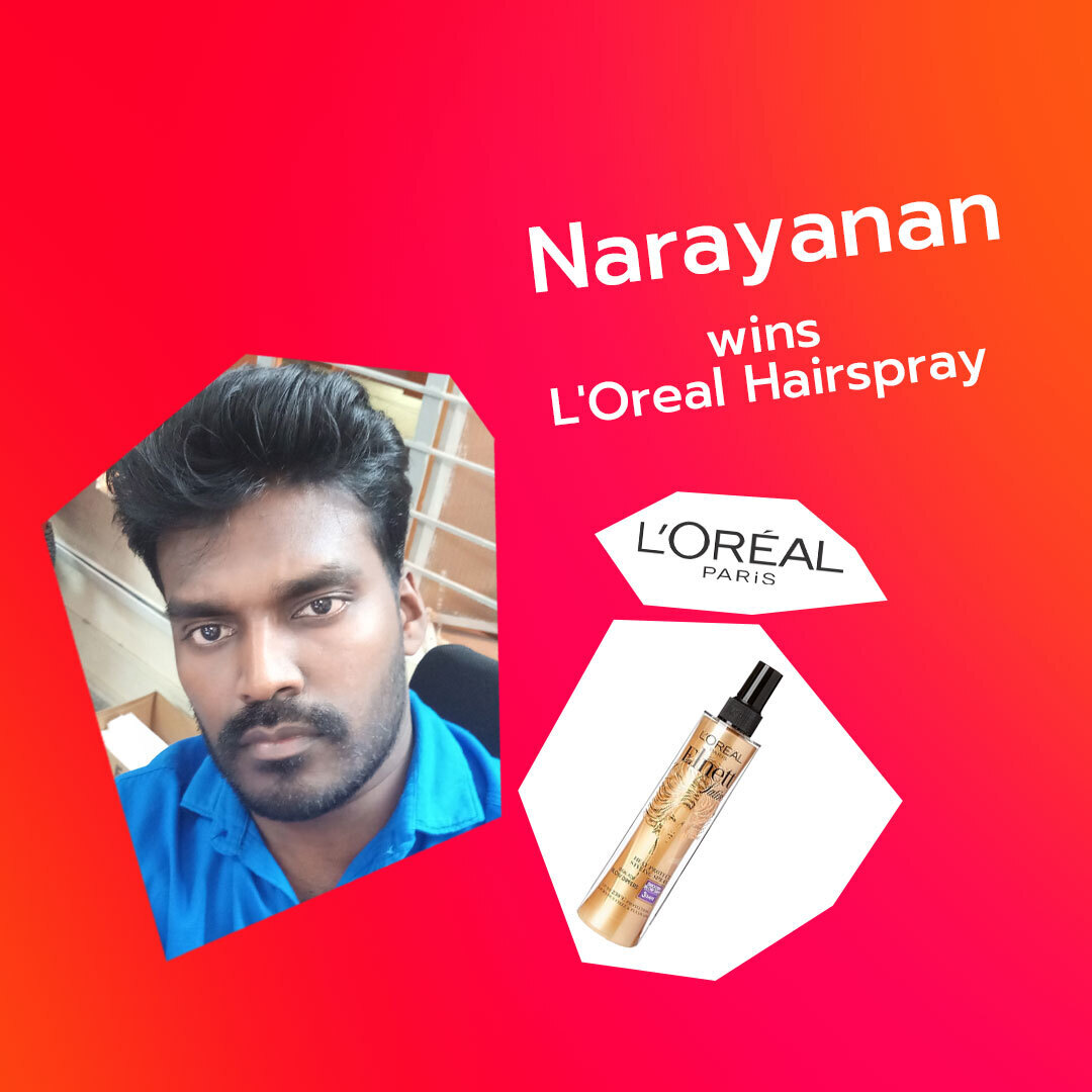 Best online contest winner Narayanan